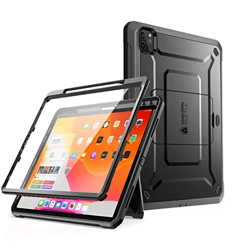 SUPCASE Custodia iPad PRO 12.9" 2020, Cover con Protezione per Display e Kickstand [Unicorn Beetle PRO] Rugged Case Supporto Pencil Ricarica, Nero