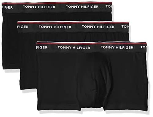 Tommy Hilfiger Pantaloncino Boxer Vita Bassa Uomo Confezione da 3 Cotone, Nero (Black), M