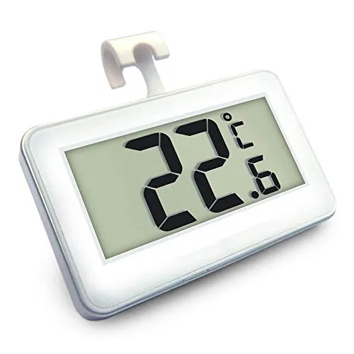 Termometri per Frigoriferi Digitale Termometro da Frigo Mini Impermeabile Congelatore Termometro con Gancio LCD Display Gamma -20℃ a 60℃ Con Display LCD di Facile Lettura