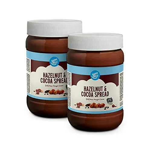 Marchio Amazon - Happy Belly - Crema da spalmare alle nocciole e al cacao, 2 x 800g