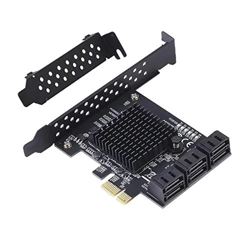 Miwaimao ADD On Card PCI-E/PCIE SATA Card PCI Express SATA 3 PCIE to SATA 3.0 Card 6 Port SATA3 PCIE X1 Card with Low Profile Bracket