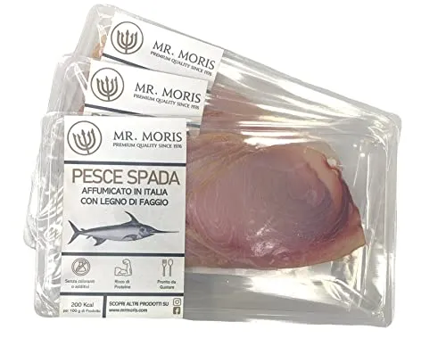 Pesce Spada Affumicato Premium Mr. Moris® | Affumicato in Italia | Vaschetta ATM 100g