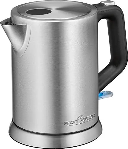 Proficook Proficook-WKS 1106 bollitore in acciaio inox, 1 L, un massimo di 1850 – 2200 W, Indicatore del livello dell' acqua, inox