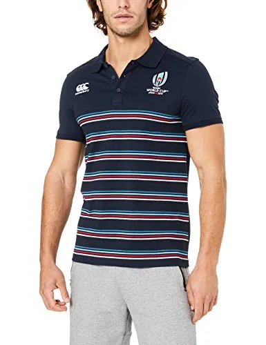 Canterbury of New Zealand Men's Rugby World Cup 2019 19 Cotton Polo Shirt, Navy Blazer, M