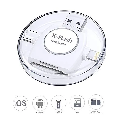 AUELEK Lettore di Schede di Memoria 4 in 1 Esterno, Adattatore USB Flash Drive di Tipo C USB TF e Funzione di OTG Reader per Smartphone/Tablet/MacBook PRO/Android