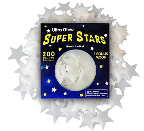 200 Stelle E Luna Fluorescenti Adesive Stickers Di Nuova Generazione Da Appendere Soffitto Muro Parete Per Cameretta Bambini Bimbi Scopri La Magia Di Un Cielo Stellato Colorate Luminose Fosforescenti