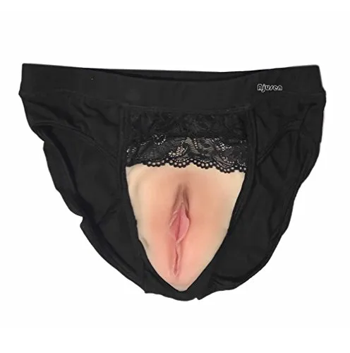 Ajusen Sexy Hide Gaff Falso Vagina Underwear Siliocne Panty Vagina Shapewear per Transgender Crossdresser (Black, M)