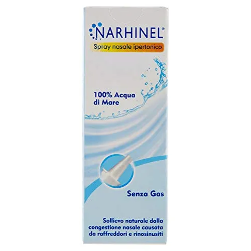 Narhinel Spray Nasale Ipertonico, 100% Acqua di Mare - 20 ml