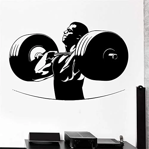 WERWN Adesivi murali creativi Sport Sollevamento Pesi Bodybuilding Esercizio Decorazione della Stanza in Vinile