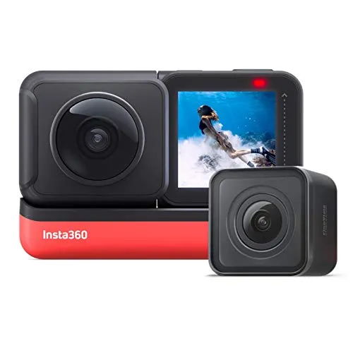 Insta360 ONE R Action Camera 4K HD WiFi Twin Edition Antivibrazioni Impermeabile Corpo 5M, con Stabilizzazione FlowState Supporti, Controllo Vocale Rallentatore Ripresa Notturna HDR Foto Video