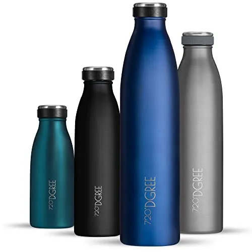 720°DGREE Borraccia termica 750 ml "milkyBottle" - Senza BPA, Prova di Perdite - Bottiglia acqua termiche in acciaio inox - Borracce perfetto per bevande calde, fredde, università, ufficio, all'aperto