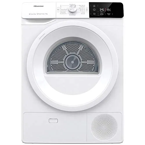 Hisense DHGE901 Asciugatrice a Pompa di Calore, 9kg, Bianca, A++