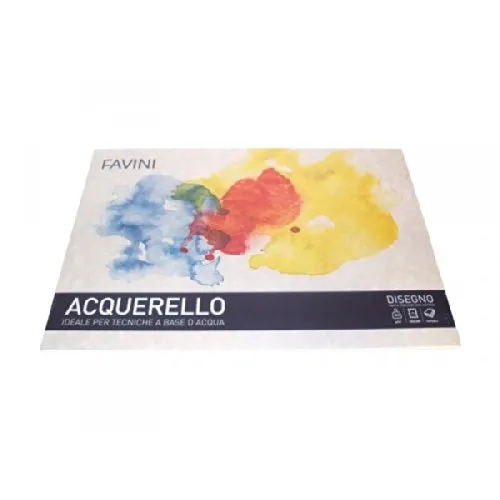 FAVINI confezione da 5 pezzi - blocco collato acquerello 35x50cm 340gr 10fg