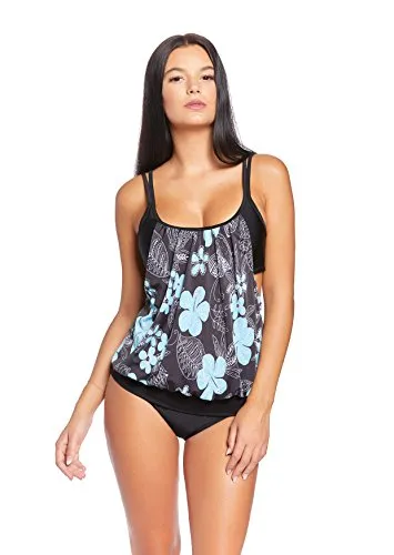 Costume da bagno Push Up Figure Optimizer di Octopus un pezzo estivo 1150 - f4948, Donna Bambina, Tankini Grau - Copriletto Ff (1047), 22