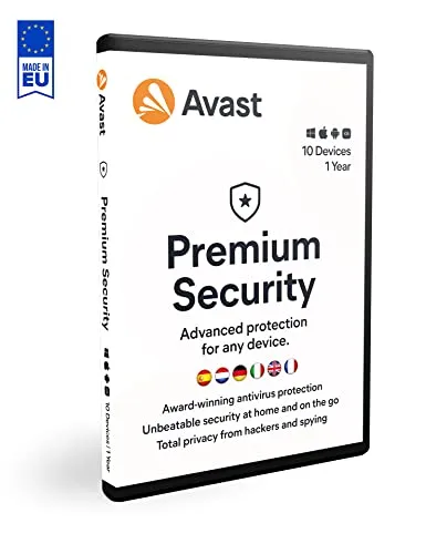 Avast Premium Security 2022 | Multidispositivo | 10 dispositivi | 1 anno | Protezione antivirus | Box