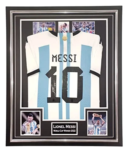 Maglia Messi 2022 LUSSO FRAMING e Certificato di Autenticazione - Autografata