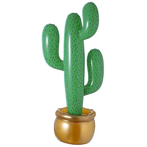 Widmann-Smiffys Cactus 91cm circa, gonfiabile, Colore dorato, 90 cm, 2459C