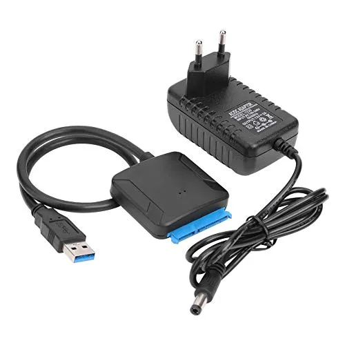 7xinbox Cavo adattatore USB 3.0 SATA III per Hard Drive, da SATA a USB 3.0, per supporto SSD e HDD da 2,5/3,5" UASP con alimentazione DC 12 V