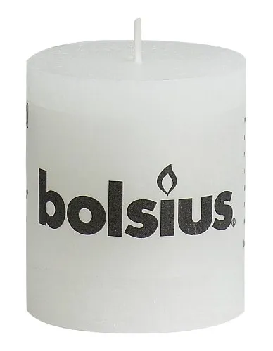 Bolsius 103868020302 - Candela a colonna rustica, di paraffina, 1 pz, colore: bianco