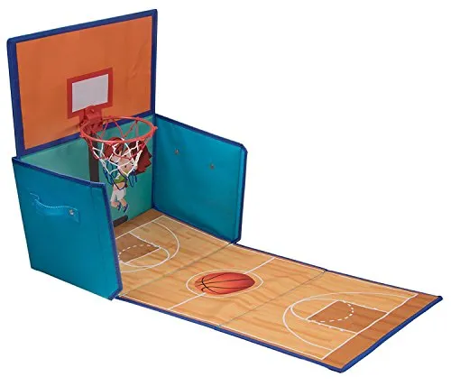 Clever Creations Scatola Pieghevole per Giochi - con Mini canestro da Basket - 39 x 25 x 25 cm