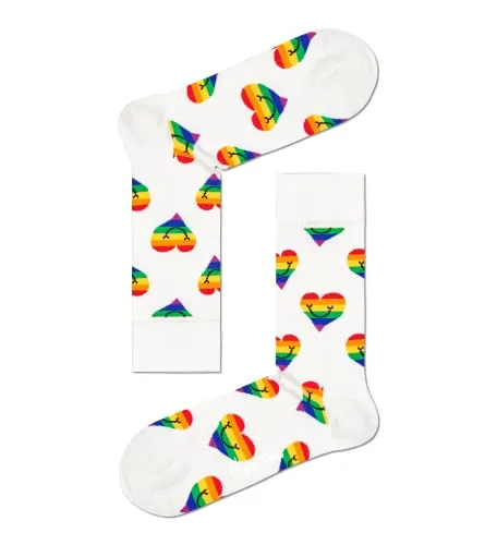 Happy Socks 2-Pack Pride Socks Gift Set, colorate e divertenti, Calzini per uomo e donna, Blu-Rosso-Verde-Giallo 2 paia (41-46)