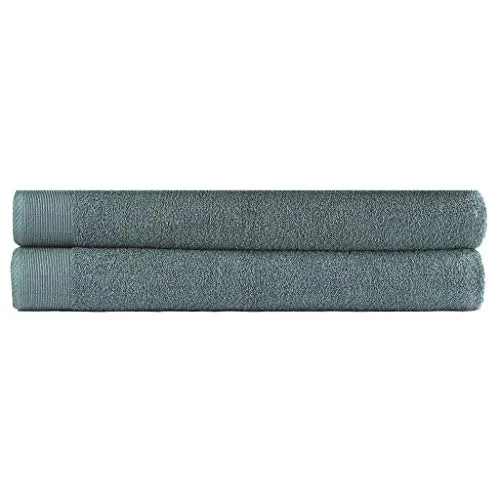 vidaXL - Set di 2 asciugamani da sauna, in cotone, 450 g/m2, 80 x 200 cm, colore: Verde