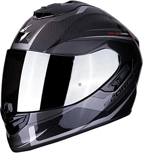 Casco moto Scorpion EXO-1400 AIR CARBON ESPRIT Black-Silver, Nero/Grigio, S