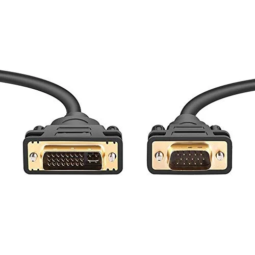 PremiumCord Cavo di Collegamento DVI-VGA, 3 m, DVI-I (24+5) - VGA (15 Poli), Maschio a Maschio, Cavo per PC (analogico) / DVI-I, Colore Nero