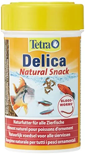 Tetra Delica Bloodworms 100 ml, Mangime Naturale per Tutti i Pesci Ornamentali