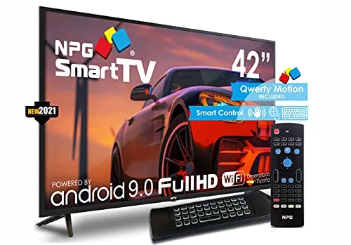 NPG430L42FQ 2021 - 42” Full HD Smart TV + Smart Control QWERTY/ MOTION, Android 9.0, Quad Core, WiFi, DVB-T2/C, PVR, Screen Mirroning