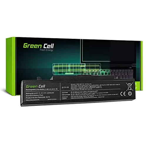 Green Cell® Standard Serie AA-PB9NC6B / AA-PB9NS6B Batteria per Portatile Samsung Serie 3 e Serie R (6 Celdas 4400mAh 11.1V Nero)