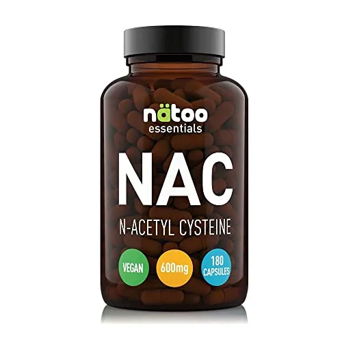 NÄTOO NAC 600mg 180 Capsule Vegetali, Integratore Alimentare di N-Acetilcisteina, derivato dell’aminoacido L-Cisteina. Precursore dell’antiossidante Glutatione. Adatto per i Vegani.