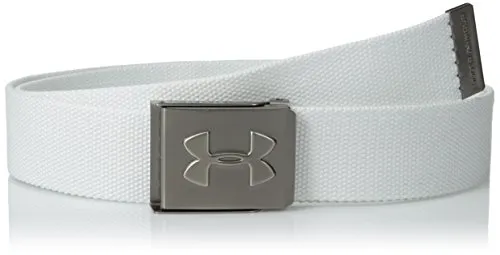 Under Armour, Ua Webbing Belt, Cintura, Uomo, Bianco (White/Graphite 100), Taglia Unica