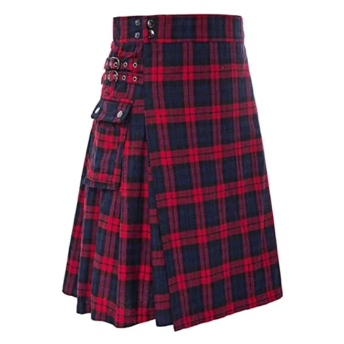 Stile scozzese gonne scozzese per uomini kilt tradizionale tartan irlandese vintage medievale gonna scozzese tartan kilt individualità vintage gotico moda kendo kilt, Vino, L