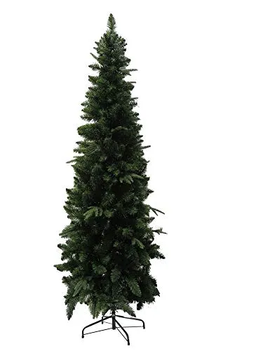 PREQU' Albero di Natale SLIM Adamello Base Metallo Rami Ombrello Pe + Pvc (210 cm)