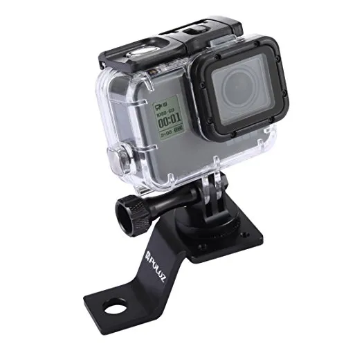 PULUZ Moto Specchio/Pinch Bolt Mount Fisso Metallo Bike Holder Mount per GoPro HERO5 HERO4 Sessione SJCAM XiaoMi YI II 4K 4K + Sport Action Camera (nero)