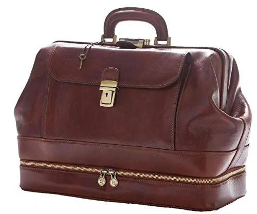 Borsa Medico Vera Pelle - 0017 Marrone - Luxury - Leather Bags Tuscany