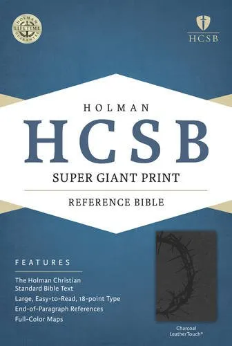 Holy Bible: Holman Christian Standard Bible, Charcoal, LeatherTouch, Super Giant Print Reference