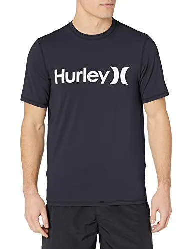 Hurley M One&Only Surf Shirt S/S Lycra/Rash, Uomo, Black, M