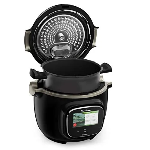 Moulinex CE9028 Cookeo Touch WiFi Multicooker, Touch Screen Interattivo, 1600W, Capacità 6L, Robot da Cucina Multifunzione con 13 Programmi Automatici, Ricette Pronte in Meno di 10 Minuti