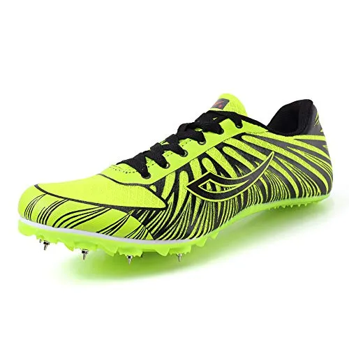 ZLYZS Unisex Scarpe da Pista e da Campo, 8 Chiodi Scarpe da Pista per Atletica Leggera da Competizione,Verde,44EU