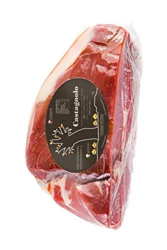 Prosciutto crudo stagionato italiano "Castagnolo" disossato a metà, stagionato 16/18 mesi, kg 3+