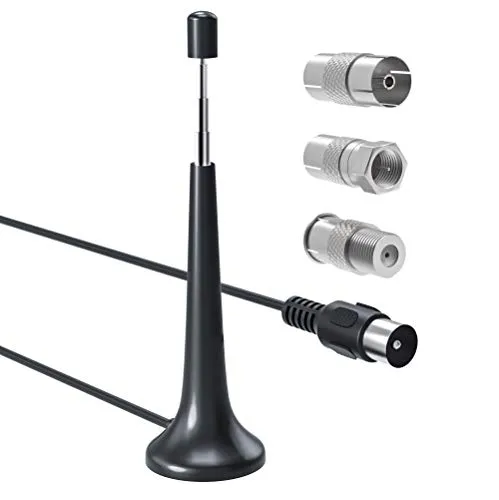 Radio Antenna FM Telescopica Interna con Base Magnetica, 75Ohm Antenne per Radio Portatile Sintonizzatore Stereo Ricevitore AV Stereo Amplificatore Home Cinema Sistema Theater HiFi Ricevitore