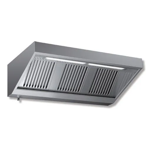 Cappa 300x110x45 acciaio inox Snack neutra luci cucina ristorante RS7412