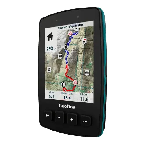TwoNav Trail 2 Plus, GPS portatile con ampio schermo da 3,7 pollici e pulsanti per MTB, ciclismo, trekking o escursionismo con mappe incluse
