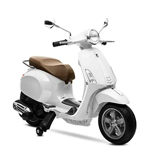 Playkin- Bicicletta elettrica Vespa Blanca Ufficiale per Bambini 6V Triciclo Ricaricabile +3 Anni, 1300051