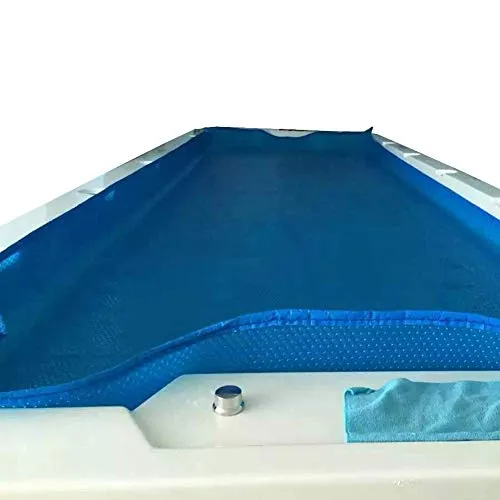 Copertura per piscina solare per piscina in tela cerata, copertura per piscina di sicurezza interrata per uso invernale incrostato rettangolo blu (dimensioni opzionali) (dimensioni: 2x2m (6.5x6.5ft))