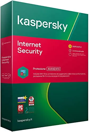 Kaspersky Internet Security 2021 | 5 Dispositivo | 1 Anno | PC / Mac / Android  | Codice di attivazione via posta