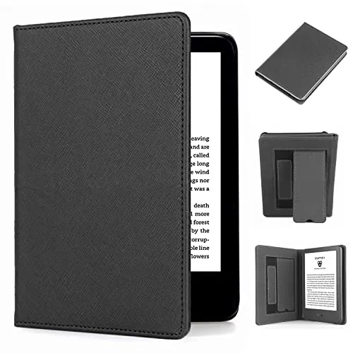 TOKILO Custodia per Kindle Paperwhite 6" eBook Reader (11th Generation 2022), in pelle PU di alta qualità con cinturino da polso Auto Wake/Sleep (nero)