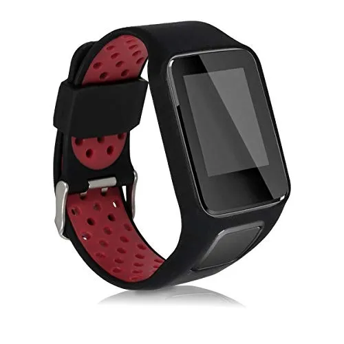 kwmobile Cinturino Compatibile con Tomtom Adventurer/Runner 3/Spark 3/Golfer 2 - in TPU Silicone - Fascetta ca. 15-22 cm con Fibbia